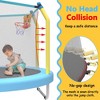 NAYSAYE Trampoline Kids 55 Inch Indoor Outdoor Small Toddler Trampoline with Basketball Hoop for Fun Play, Blue, 55.00"*44.00"*25.00" - 3 of 4