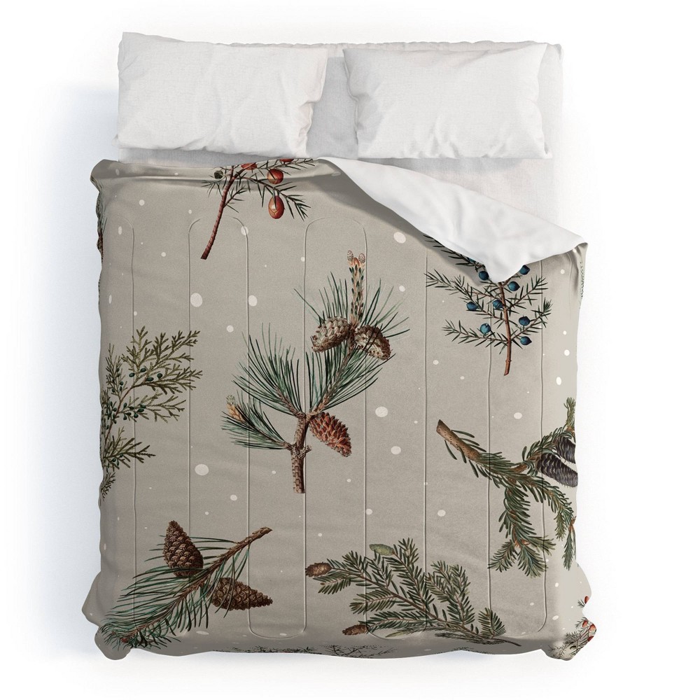 Photos - Duvet Deny Designs King Emanuela Carratoni Festive Forest Comforter and Pillow Sham