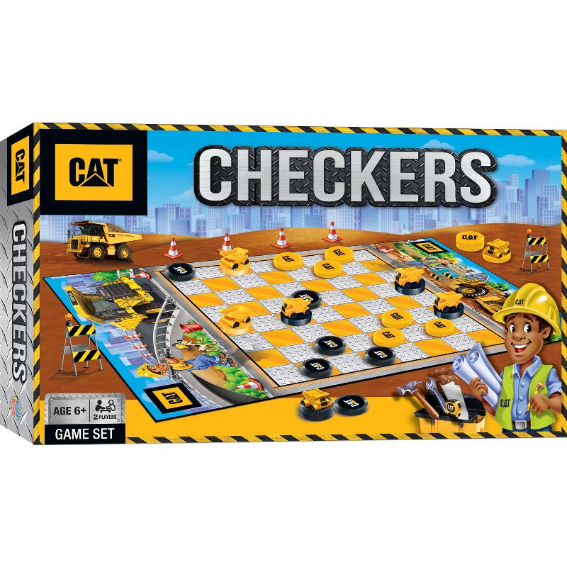 MasterPieces Officially licensed CAT - Caterpillar Checkers Board Game for Families and Kids ages 6 and Up, 2 of 6