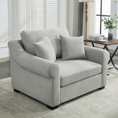 APRILSOUL Modern Chenille Oversized Armchair, Removable Covers, Luxury Fabric for Bedroom or Living Room