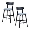 Wooden Bar Chairs Set of 2 with Soft Upholstered Seat, Backrest, and Footrest for Kitchen Island, Living Room, Pub, or Restaurant - 4 of 4