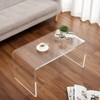 U-Shaped Clear Acrylic Coffee Table 32x15.8x16.3In | Transparent Side Table for Living Room & Outdoor - 2 of 4