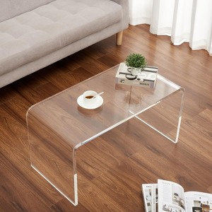 32In Clear Acrylic U-Shaped Coffee Table | Transparent Side Table - 1 of 4