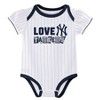 MLB New York Yankees Infant Girls' 3pk White Bodysuit - 2 of 4
