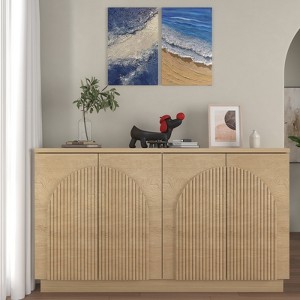 Brafabhome Accent Sideboards Buffet Cabinet with Arched Reeded Door, Modern Credenza Storage Cabinet with Adjustable Shelves for Living Room Bedroom - 1 of 4