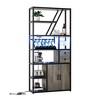 Farmhouse Bakers Rack w/Power Outlet & LED Light - Microwave Stand w/Wine Rack for Kitchen/Dining Room - 2 of 4