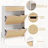 Whizmax Shoe Cabinet with 2 Flip Drawers, Freestanding Shoe Cabinet Organizer with Metal Legs, Shoes Storage Cabinet for Entryway, Shoe Rack Cabinet - 2 of 4