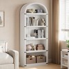 Coolmee Wooden Bookcase with Doors, 71.65 inch Tall Arched Bookshelf, Farmhouse Cabinet with Shelves for Home Office, Living Room - 3 of 4