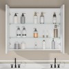 Elise Recessed or Surface-Mount Bathroom Medicine Cabinet with Mirror, Adjustable Tempered Glass Shelves & Reversible Door - 2 of 4