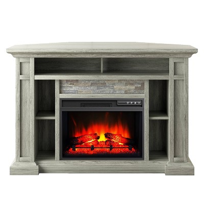 Festivo 50" Corner Freestanding Electric Fireplace Light Gray