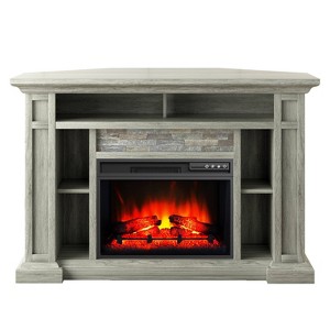 Festivo 50" Corner Freestanding Electric Fireplace Light Gray - 1 of 4