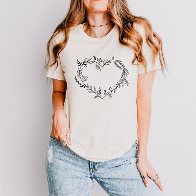 Simply Sage Market Floral Heart Short Sleeve Tee