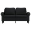 vidaXL 2-Seater Sofa in Black Faux Leather: Modern Design, Comfortably Padded, Stain-Resistant Upholstery, Sturdy Metal Frame, Ample Seating Space - 3 of 4