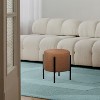 JONATHAN Y Silvia Modern Minimalist Round Backless Metal/Vegan Leather Cushioned Vanity Stool - 4 of 4