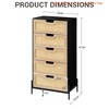 47 Inches Tall Rattan 5-Drawer Dresser w/ Retro Design, Spacious Storage Chest w/ 5 Large Drawers & Display Top - 2 of 4