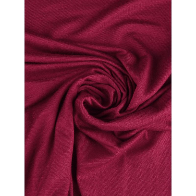 Agnes Orinda Women's Plus Size Solid Wrap Tie Belt Waist Lace Trim 3/4 Sleeve Pajama Robes, 5 of 6