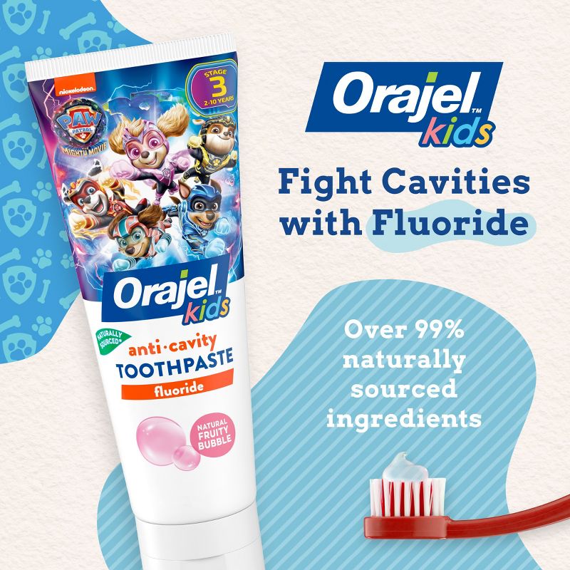 Orajel Kids Paw Patrol Anticavity Fluoride Toothpaste - Fruity Bubble - 4.2oz, 4 of 13