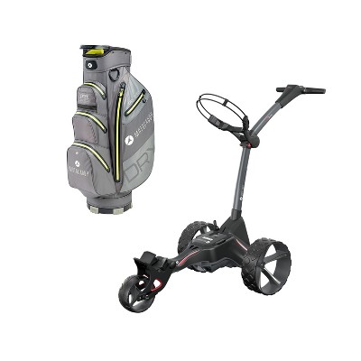 Motocaddy M1 DHC Electric Foldable 3 Wheel Electric Caddy Cart with Dry Series Lightweight Nylon Travel Carrying Golf Club Cart Bag, Lime