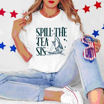 Simply Sage Market Spill The Tea Sis Boat Garment Dyed Tee