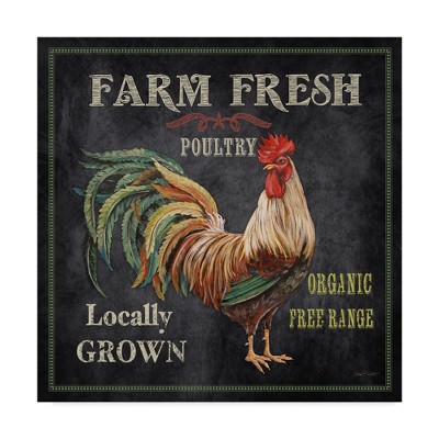 Farm Fresh Rooster Framed Canvas Art in 24" Square