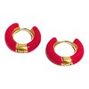 Anna-Kaci Women's Enamel Huggie Hoop Earrings - Small Hoops for Everyday Wear - 3 of 3