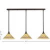Toltec Lighting Any 3 - Light Chandelier in  Dark Granite with 12" Chocolate Icing Shade - 2 of 2