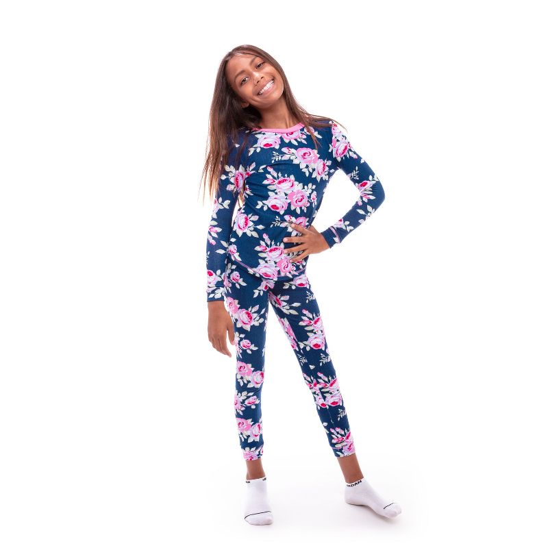 Sleep On It Girls 2-Piece Super Soft Jersey Long Sleeve Snug-Fit Pajama Set, 2 of 4