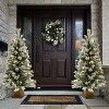 LuxenHome Small Flocked Christmas Tree with Square Planter, 4.1Ft Christmas Tree with Lights and Timer, Battery Operated Off-White - 4 of 4