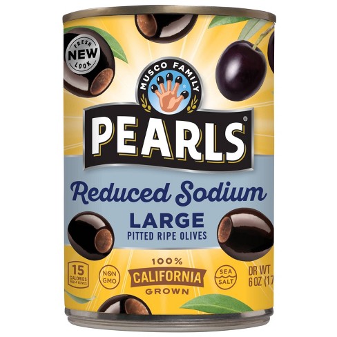Pearls Reduced Sodium Large Ripe Pitted Olives - 6oz - image 1 of 3