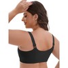 INSPIRE CHIC Women's Zip Front U-Neck Lift Up Wirefree Soft Full Cup Breathable Comfortable Sports Bras - 2 of 4
