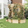 Tall Wood Planter with Trellis,2 in 1 Freestanding Outdoor Wood Slanted Trellis and Raised Bed,Wooden Privacy Screens Garden Beds for Climbing Plants - 2 of 4