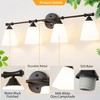 POWLIG 33.86-in 4-Light Matte Black Bathroom Vanity Light Fixture with Opal Frosted Glass Shade - 4 of 4