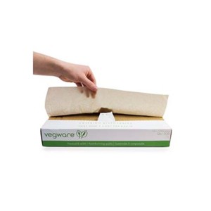 Vegware Compostable Kraft Deli Paper 15" x 11" Soy Waxed Paper - Box of 500 - 1 of 2