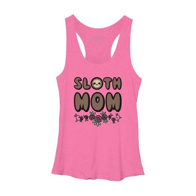 Women's Design By Humans Sloth Mom Flowers By SlothgirlArt Racerback Tank Top