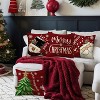 Christmas Pillow Covers 18x18 Set of 4 Red Christmas Decorations Let It Snow Snowman Believe Santa Claus - 3 of 4
