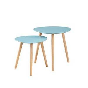 Oslo Nesting End Tables Sea Foam/Light Oak - Breighton Home