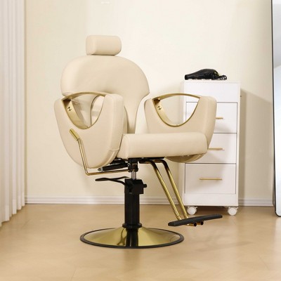 LOVMOR 360° Swivel Reclining Salon Barber Chair with Heavy Duty Hydraulic Pump for Hair Stylists Home Barbershops