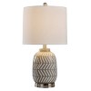 Ceramic and Metal Table Lamp with Round Hardback Shade Gray/White - StyleCraft - 2 of 4