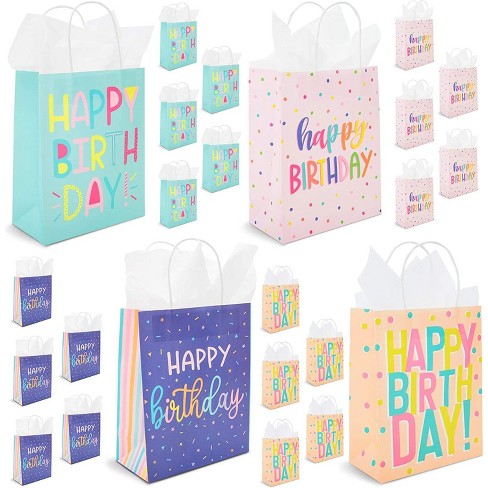 48Pcs Assorted 10'' Medium Gift Bags for Birthday 