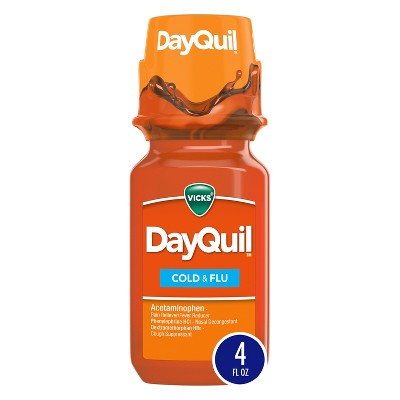 Vicks DayQuil Cold & Flu Liquid, 4 FL OZ