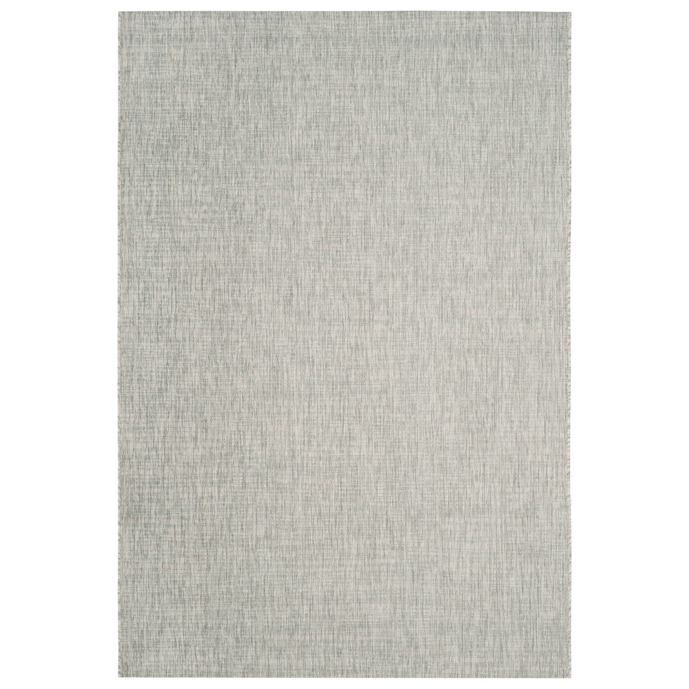 6'7inX9'6in Rectangle Jenkin Outdoor Patio Rug Gray/Turquoise - Safavieh
