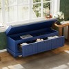 Classic Storage Bench with Cushioned Seat and Three Drawers for Entryway and Living Room - 3 of 4