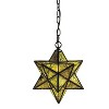 JONATHAN Y Stella 12" Moravian Star Metal/Clear Glass LED Pendant: Oil Rubbed Bronze Finish, Adjustable Height - 4 of 4