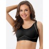 Allegra K Women's Non-wire Lightly Push Up Workout Yoga Comfort Sleeveless Sports Bras - 4 of 4