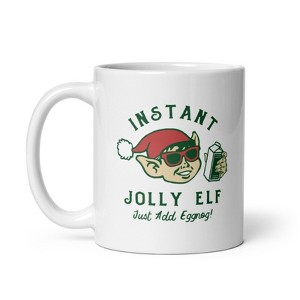 Crazy Dog T-Shirts Instant Jolly Elf Mug Funny Xmas Drinking Party Elves Coffee Cup-11oz - 1 of 4