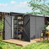 Resenkos Storage Garden Shed,Garden Sheds,4.6' x 9' Outdoor Storage Shed with Foundation Kit, Lockable Doors and Gloves, Dark Gray - 3 of 4