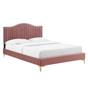 Modway Juniper Channel Tufted Performance Velvet Twin Platform Bed - 1 of 4