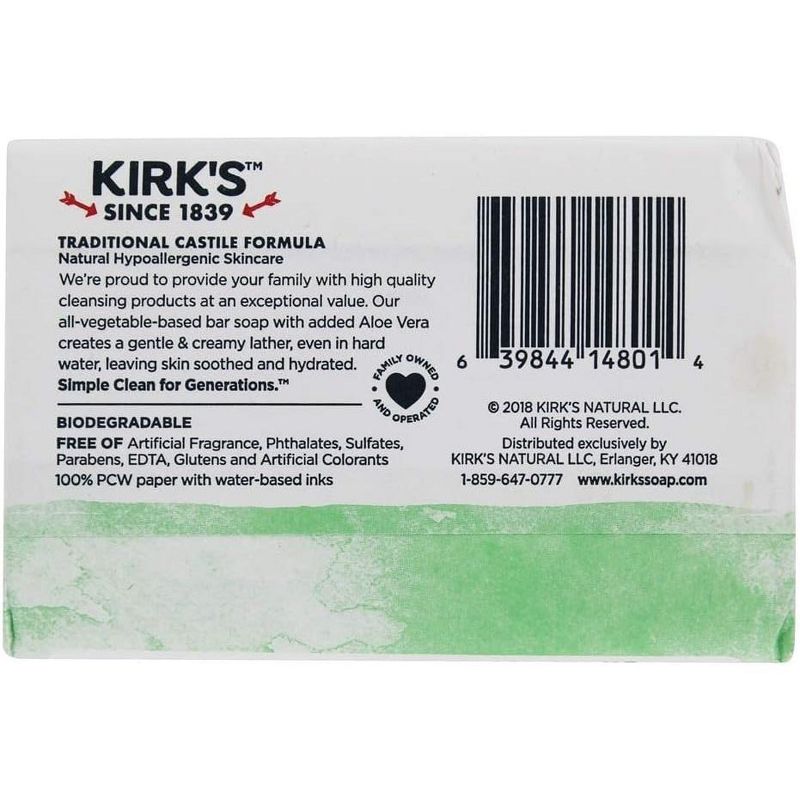 Kirk's Natural Soothing Aloe Vera Gentle Castile Soap - 4 oz, 2 of 6