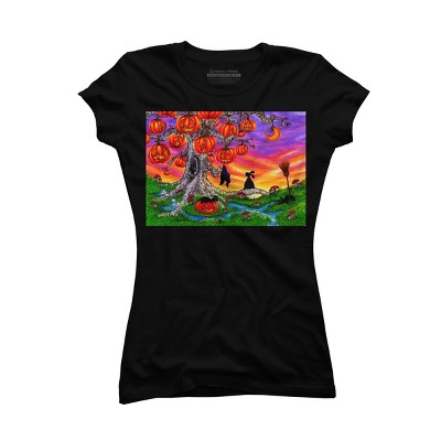Junior's Design By Humans WAITING FOR HALLOWEEN By Buddyforme T-Shirt
