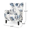 Ridstar Upholstered Print Fabric Soft Lounge Chair & Accent Chair With Arm For Bedroom, Drawing Room-White & Blue - 2 of 4